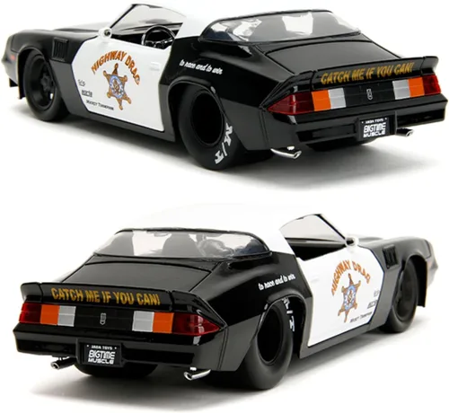 Miniatura 3 de Jada Big Time Muscle 1:24 1979 Chevy Camaro Z28 - Auto fundido a presión, juguetes para niños y adultos (colores policiales)