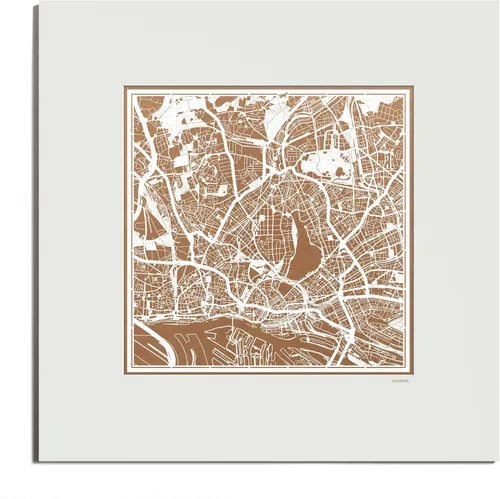 Miniatura 103 de O3 Design Studio Mapa de corte de papel Madrid negro mate de 20 x 20 pulgadas