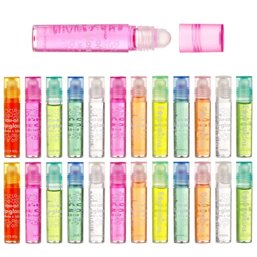 Miniatura 9 de Expressions girl Juego de brillo labial enrollable de 12 piezas con estuche de transporte, maquillaje de labios brillante para niños y adolescentes