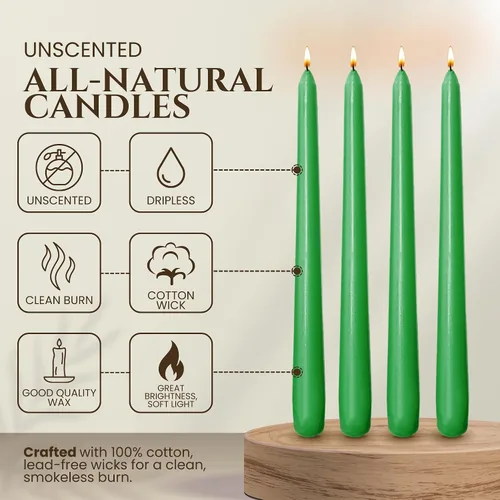 Miniatura 3 de Axiom Candles - Velas cónicas de 10 pulgadas sin goteo - Velas altas sin perfume y sin humo - 9 horas de combustión - Velas cónicas para el hogar