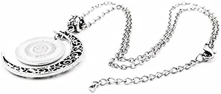 Miniatura 6 de AIIGOU Collar con colgante de luna, puntada y collar de tortuga, collar de caricaturas crecientes, Acero inoxidable, No es una piedra preciosa