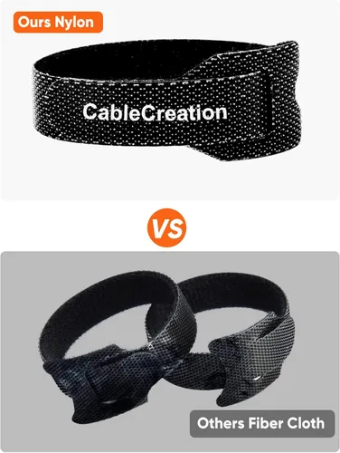 Miniatura 2 de CableCreation Sujetacables de sujeción reutilizables, bridas ajustables de 6 pulgadas de alta calidad, correas de organización de cables de nailon
