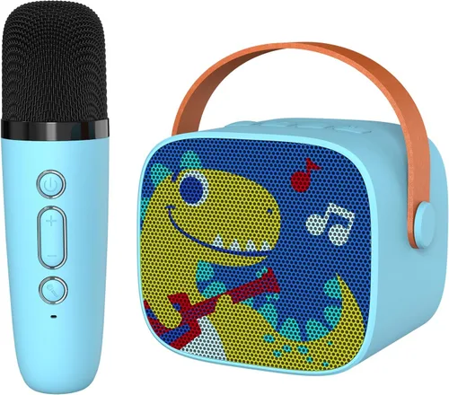 Miniatura 8 de Mini máquina de karaoke para niños, altavoz Bluetooth portátil con micrófono inalámbrico, juguetes de reproductor de música para niños para niñas