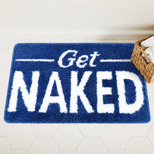 Miniatura 9 de Get Naked - Alfombra de baño larga, alfombra de baño súper suave y divertida, antideslizante, alfombra blanca y negra, alfombra absorbente de agua