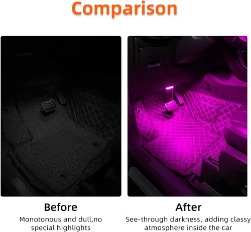 Miniatura 4 de Ziciner 2 bombillas LED para interior de coche, bombilla LED inalámbrica súper brillante, bombilla LED festón recargable por USB, accesorios
