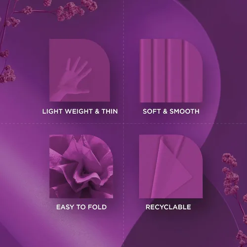 Miniatura 3 de SANZIX 150 hojas de papel de seda morado para bolsas de regalo a granel de 14 x 20 pulgadas, papel de regalo de Navidad morado para regalos, ramos