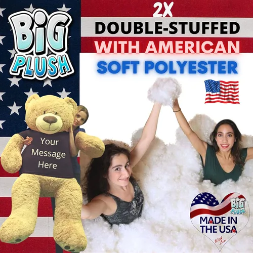 Miniatura 3 de Big Plush Animal de peluche personalizado, oso de peluche gigante de 5 pies de alto, personaliza tu texto impreso en la camiseta del oso