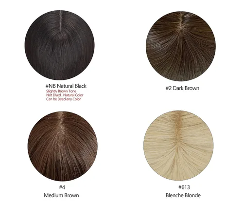 Miniatura 2 de Extensiones de cabello humano virgen de alta calidad de 12/20 pulgadas con clip para mujer, base mono de 5 x 6 pulgadas, repuesto negro natural