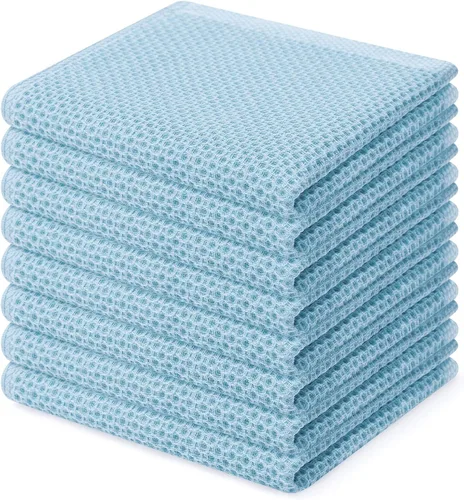 Miniatura 106 de Homaxy Paños de cocina de 100% algodón con tejido de gofre, ultra suaves, absorbentes, de secado rápido, 12 x 12 pulgadas, paquete de 6, amarillo