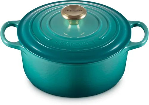 Miniatura 45 de Le Creuset Horno holandés redondo de hierro fundido esmaltado, 4.5 cuartos de galón, Marsella Marseille