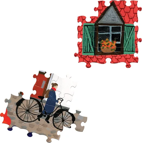 Miniatura 4 de eeBoo: Piece and Love Whimsical Village - Rompecabezas cuadrado de 1000 piezas para adultos y familias, incluye piezas brillantes y resistentes