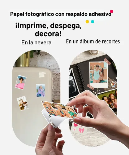 Miniatura 5 de Liene Impresora Fotográfica 2x3 Pulgadas, Mini Impresora de Imágenes con 10 Papeles Adhesivos Zink, Bluetooth 5.0, Compatible con iOS y Android