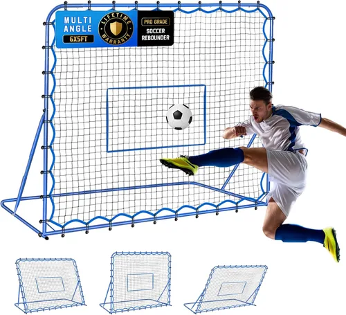 Soccer Baseball Rebounder Net, Soccer Goal Net, Volleyball Softball Rebound Pitchback Net Quick-Switch Angle Training for Control, Passing Practice,