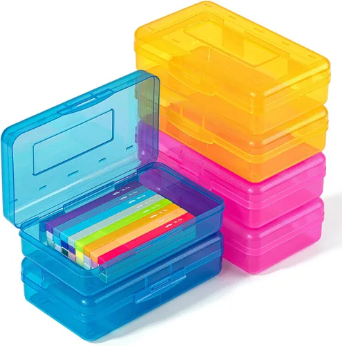 Miniatura 19 de Mr. Pen - Cajas de lápices transparentes, paquete de 6, 7.9 x 4.5 x 2.4 pulgadas, azul transparente, tapa hermética, organizador de cajas de lápices
