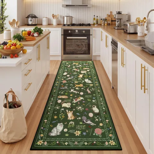 Miniatura 37 de Unirea Alfombra pequeña lavable beige de 2 x 3 para puerta de entrada interior, antideslizante, alfombra de entrada de animales suave para cocina