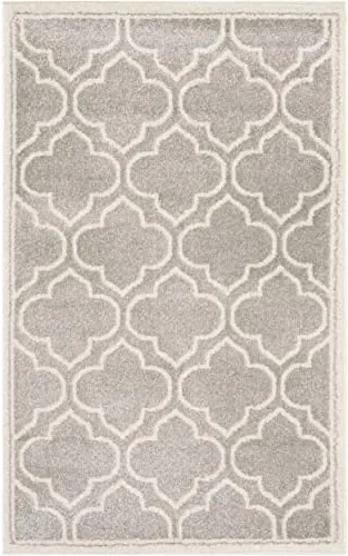 Miniatura 51 de Safavieh Amherst Collection Tapete AMT412A para interiores/exteriores de color marfil y verde claro, Polipropileno