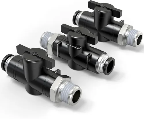 Miniatura 17 de TAILONZ PNEUMATIC BVU-1/4 OD válvula de bola de control de flujo de aire válvula de empuje para conectar el accesorio (paquete de 5)
