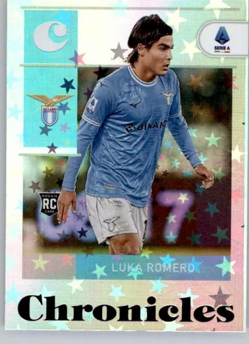 2022-23 Panini Chronicles Serie A Purple Astro #13 Luka Romero SS Lazio Official FIFA Soccer Card in Raw (NM or Better) Condition