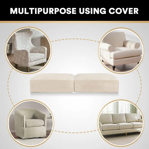 Miniatura 6 de PrinceDeco Funda de Cojín de Sofá de Terciopelo Elástica Fundas de Asiento de Sofá Lavables Funda Deslizable de Cojín para Silla Sofá de Dos Plazas