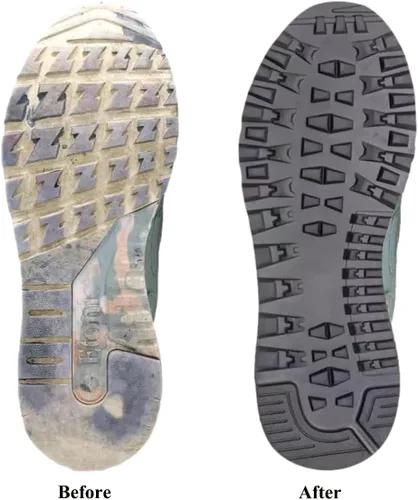 Miniatura 6 de Materiales de reparación de zapatos de goma antideslizantes, repuesto de suela completa, negro, 11.8 x 4.53 pulgadas, 0.2 pulgadas