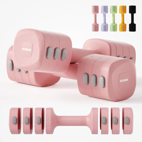 Miniatura 13 de Lightweight Adjustable Dumbbell Kettlebell Set - 4 in 1 Free Weight Set with Kettlebell Grip Converter, Each 2.2 3.3 4.4 5.5lb Quick Change