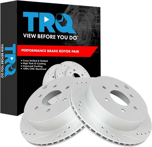Miniatura 259 de TRQ Juego de rotores de freno de rendimiento trasero con revestimiento G premium compatible con Mazda 6 2014-2021