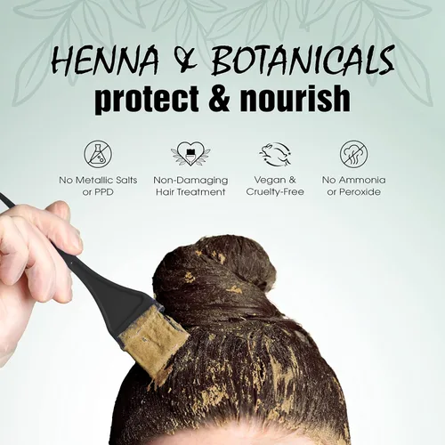 Miniatura 6 de Light Mountain Tinte y acondicionador para el cabello de henna, tinte negro para hombres y mujeres, polvo orgánico de hoja de henna y botánicos, sin