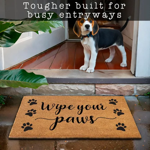 Miniatura 3 de MAINEVENT Wipe Your Paws - Felpudo para exteriores, 30 x 17 pulgadas, tapete para puerta limpia tus patas, tapete de bienvenida de fibra de coco