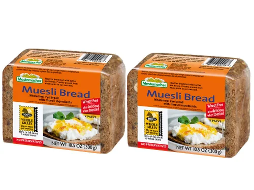 Miniatura 13 de Mestemacher Pan de centeno entero orgánico, 17.6 onzas, auténtico pan de centeno alemán de grano entero Pan europeo denso de alta fibra, orgánico