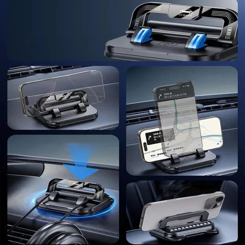 Miniatura 6 de Soporte de Teléfono para Automóvil Nuevo 2026 Rotación de 360 Grados Adecuado para Navegación del Automóvil en Tablero de Instrumentos del Coche