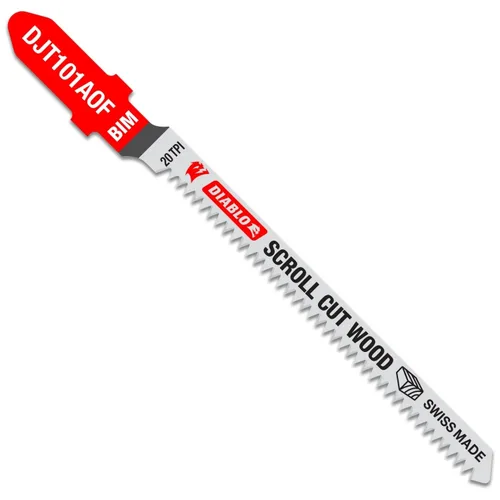 Miniatura 22 de Diablo Hojas de sierra de calar bimetálicas para corte de madera superior e inferior de acabado ultrafino, 4-5/8 pulgadas, 12 TPI, paquete de 5