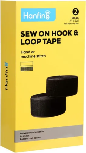 Miniatura 11 de Cinta de velcro para coser de 4 pulgadas de ancho, cinta de nailon no adhesiva para coser manualidades, ropa, zapatos (negro, 3 yardas)