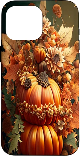 Miniatura 19 de Funda para iPhone 13 Pro Max con diseño de hojas otoñales y calabazas
