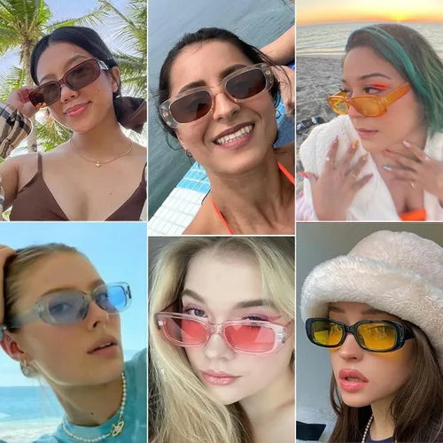 Miniatura 3 de Gafas de sol para fiesta, a granel, retro, pequeñas, rectangulares, para mujer, vintage, cuadradas, paquete de 12
