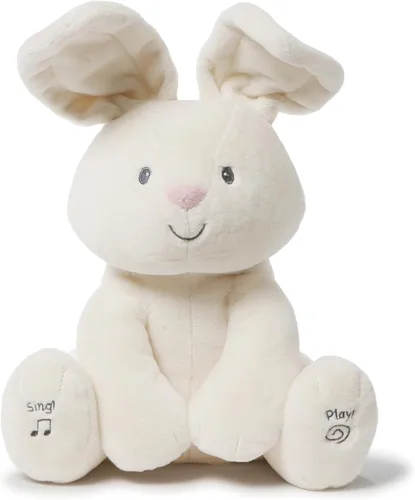 GUND - Baby Flora, el conejo animado de peluche, juguete de animal de peluche que canta para edades de 0 años en adelante, crema, 12 pulgadas (los