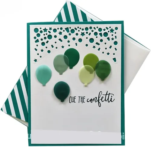 Miniatura 3 de Juego de sellos y troqueles de feliz cumpleaños para hacer tarjetas, sellos transparentes y troqueles de corte de metal para álbumes de recortes