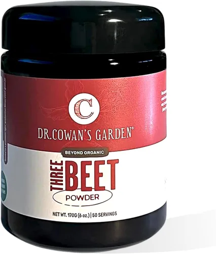 Dr. Cowan's Garden Polvo orgánico de tres remolachas – Certificado Detroit Red, Chiogga & Golden Beets – Polvo de remolacha cultivada en Estados