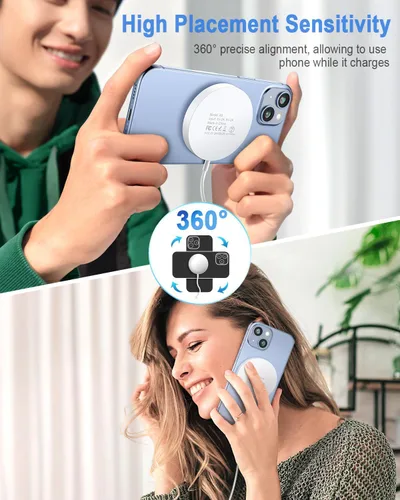Miniatura 5 de Cargador Inalámbrico Magnético Mag Safe Almohadilla de Carga Compatible con iPhone 17/17 Pro Max/iPhone Air/16/15/15 Plus/14/13/12 Series, Cargador