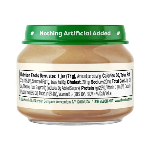 Miniatura 2 de Tarros de comida para bebés de carne de Beech-Nut, puré de pollo y caldo de pollo, 7 g de proteína, comida para bebés etapa 1 para bebés de 4 meses