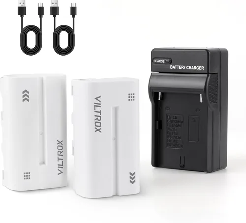 Miniatura 5 de VILTROX Paquete de 2 baterías recargables de iones de litio con puerto USB-C de 2200 mAh NP-F550 para luz de videoconferencia VILTROX 116T 200T