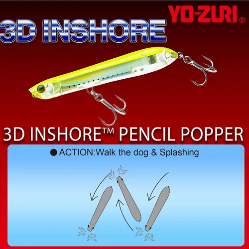 Miniatura 4 de Yo-Zuri 3D Inshore Pencil Popper, Floating Salmonete real