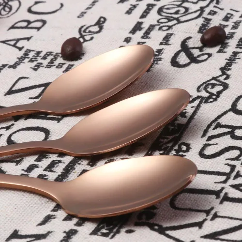 Miniatura 6 de Buyer Star 12 cucharaditas de oro rosa de 5.5 pulgadas, mini cucharas de café de acero inoxidable para azúcar demitasse expreso oro rosa-12 piezas