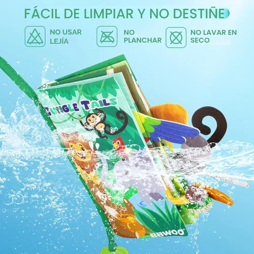 Miniatura 8 de BBWOO Libro Blandito para Bebé - Juguete para Bebé - Regalo de Ducha para Niños Recién Nacidos Niñas - Juguete para Tiempo de Barriga para Lactantes