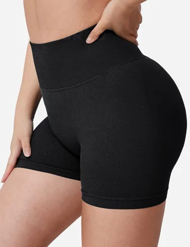 Miniatura 4 de YEOREO Pantalones cortos profesionales de entrenamiento para mujer, 3.6 pulgadas, pantalones cortos sin costuras, cintura alta, contorno, gimnasio