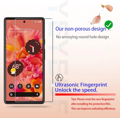 Miniatura 4 de Protector de pantalla para Google Pixel 6 5G + protectores de lente de cámara, [2+2 unidades] Protector de pantalla de vidrio templado de cobertura