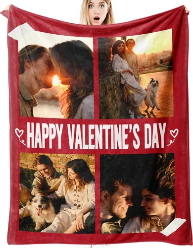 Miniatura 33 de D-Story Manta personalizada con fotos con cualquier texto - Mantas con imágenes personalizadas para Navidad, cumpleaños, regalos para parejas