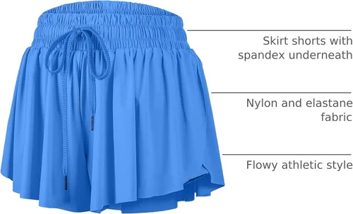 Miniatura 106 de Blaosn Pantalones cortos atléticos fluidos para mujer, gimnasio, yoga, entrenamiento, correr, pantalones cortos de tenis, falda falda linda, ropa