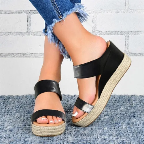 Miniatura 3 de NOLDARES Sandalias para mujer, alpargatas con soporte de arco de pajilla, sandalias de cuña de moda casuales