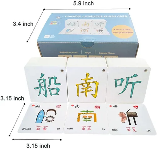 Miniatura 4 de Símbolos jeroglíficos de pictografía alfabeto chino aprendizaje Color Flash Tarjetas de memoria Mandarín Edición de caracteres simplificados, Pinyin