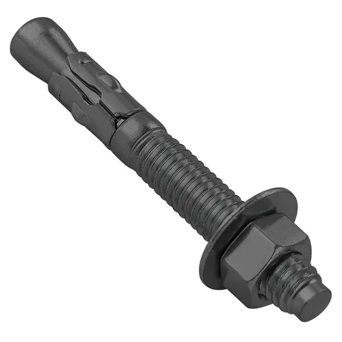 Miniatura 6 de Wensilon 10 piezas sujetadores estándar de 3/8 x 4 pulgadas para servicio pesado anclajes de cuña negros para cemento y hormigón
